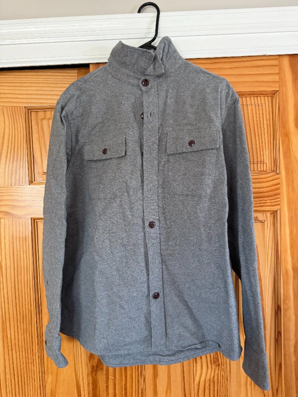 L.L. Bean Men's Long Sleeve Button Down Shirt - Grey - Large - Slim Fit